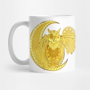 Gold steampunk owl Mug